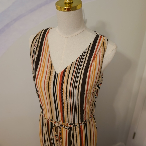 Cato | Medium | Orange Striped Jumpsuit - Picture 2 of 7